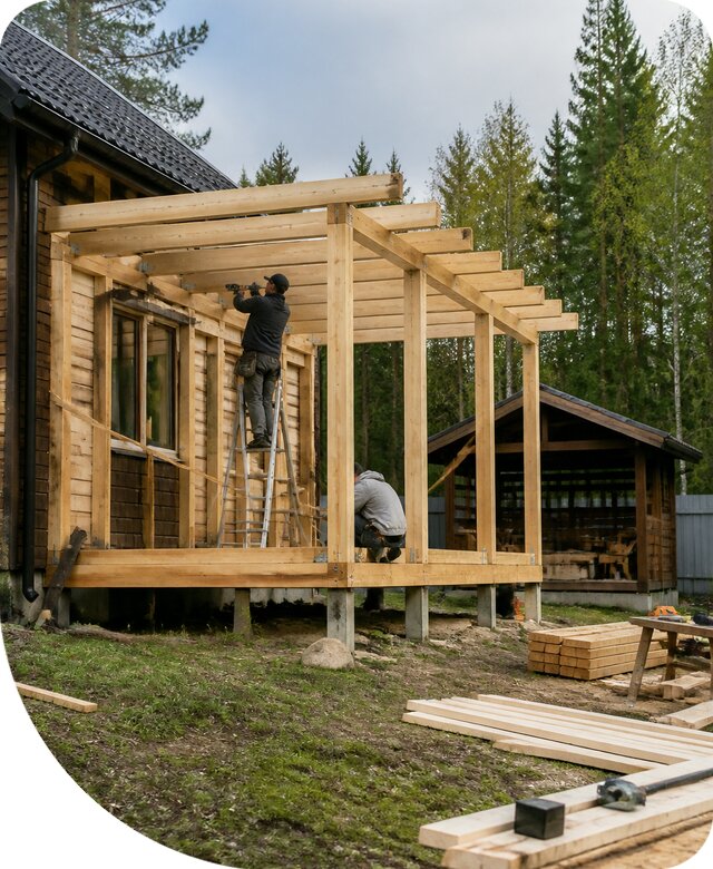 Строительство пристроек и построек на участке в Старой Руссе